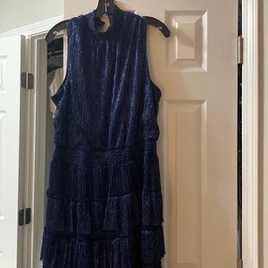 Navy shimmer sleeveless dress